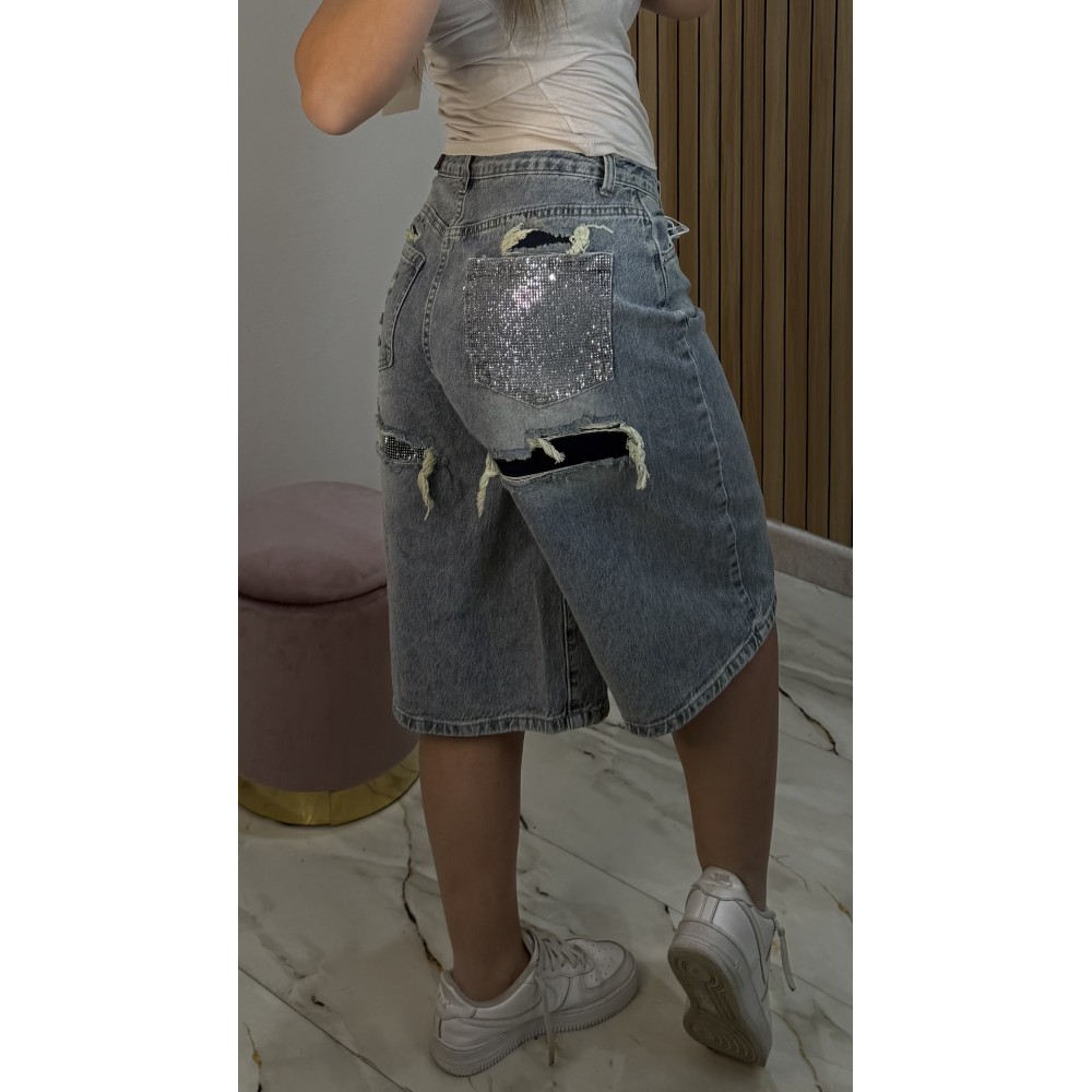 Bermuda Sabbiato Tasca Strass