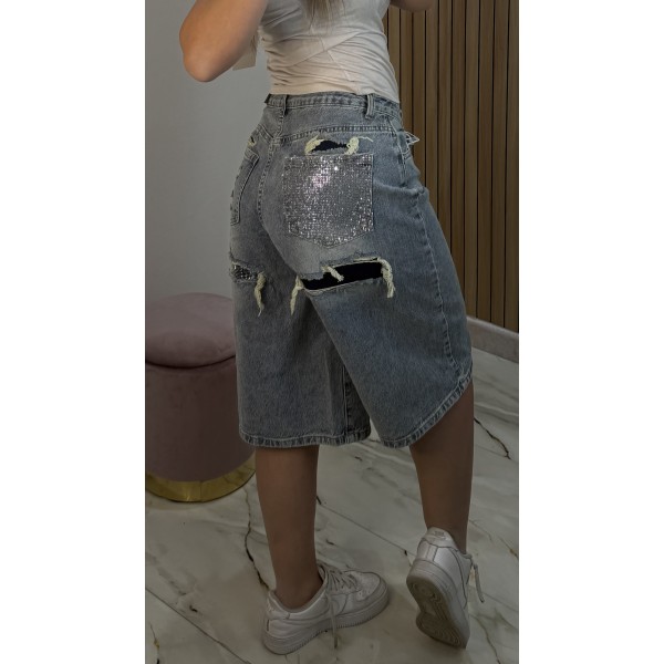 Bermuda Sabbiato Tasca Strass